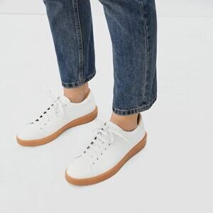 Everlane The ReLeather Tennis Shoe Gum Sole Lace Up Sneakers Leather Retro